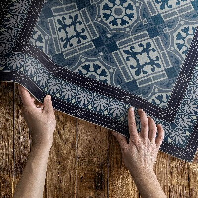 Pvc teppich Marineblaue Talavera schöne Vintage-Muster