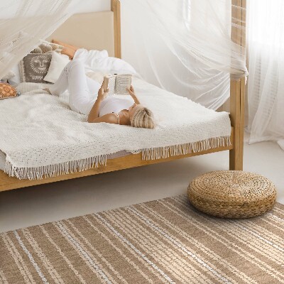 Teppich pvc Beigefarbener Stoff im Boho-Vintage-Stil