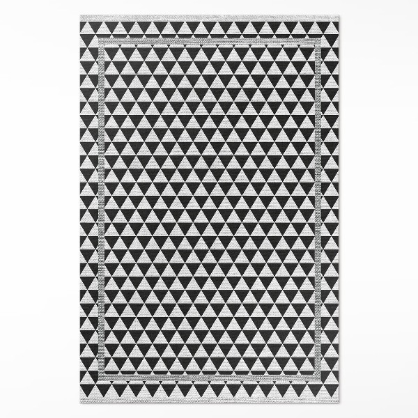 Vinyl teppich Schwarz-weiße Dreiecke - Textilimitation