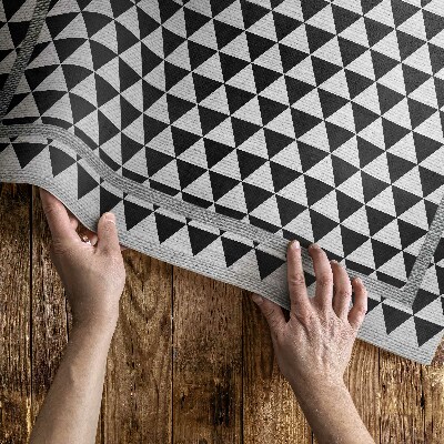 Vinyl teppich Schwarz-weiße Dreiecke - Textilimitation