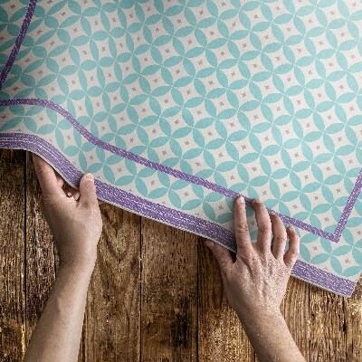 Vinyl teppich läufer Rahmen und Kreise aus farbigem Stoffimitat