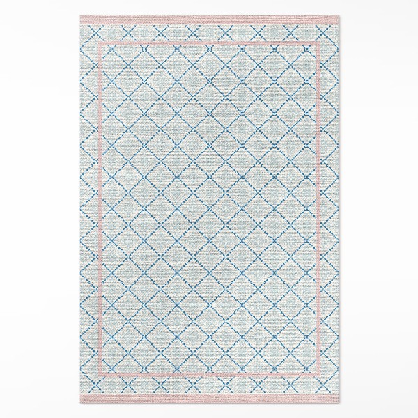 Teppich pvc Regelmäßige blaue Linien Stoffimitation