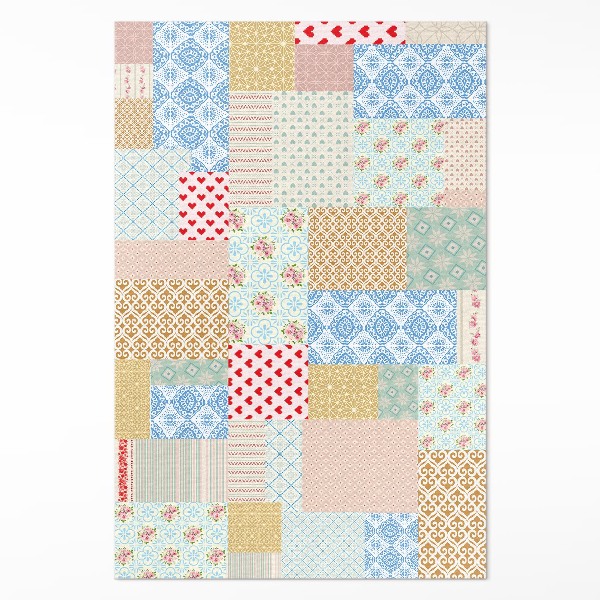 Teppich auf pvc Patchwork-Textilimitat aus verschiedenen Teilen