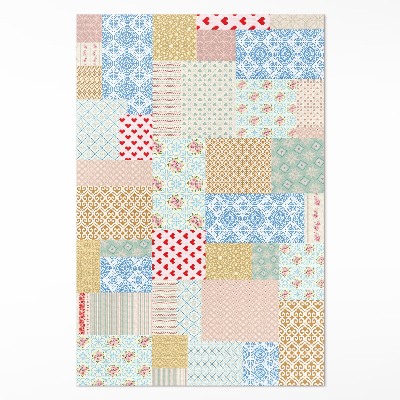 Teppich auf pvc Patchwork-Textilimitat aus verschiedenen Teilen