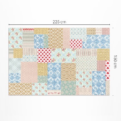Teppich auf pvc Patchwork-Textilimitat aus verschiedenen Teilen