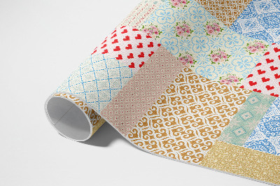 Teppich auf pvc Patchwork-Textilimitat aus verschiedenen Teilen