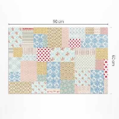 Teppich auf pvc Patchwork-Textilimitat aus verschiedenen Teilen