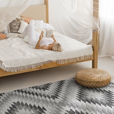 Pvc teppich Graues geometrisches Muster Textilimitat