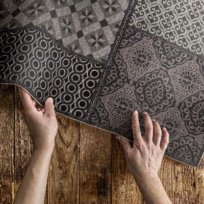 Vinyl teppich läufer Kombination verschiedener Textilimitationsmuster