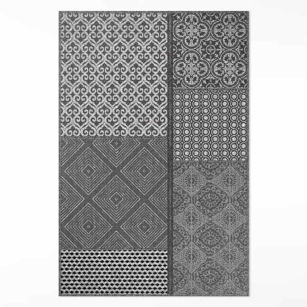 Teppich pvc Mix aus verschiedenen Textilimitationsmustern