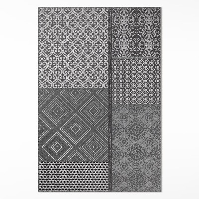 Teppich pvc Mix aus verschiedenen Textilimitationsmustern