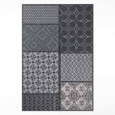 Teppich auf pvc Mix aus verschiedenen Textilimitationsmustern