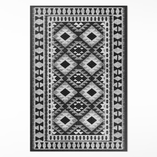Teppich pvc Schwarzes Rauten-Imitat