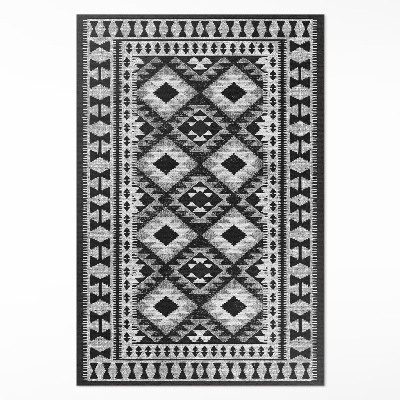 Teppich pvc Schwarzes Rauten-Imitat
