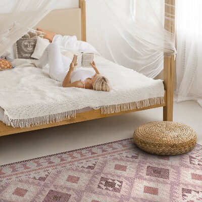 Teppich auf pvc Blassrosa Rhomben Stoffimitat