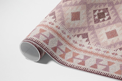Teppich auf pvc Blassrosa Rhomben Stoffimitat