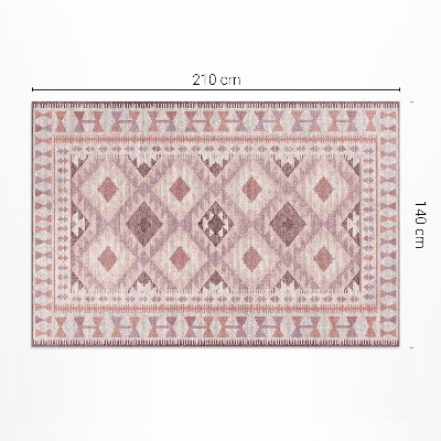 Teppich auf pvc Blassrosa Rhomben Stoffimitat