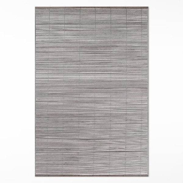 Teppich auf pvc Bambus-Holzmatte im Boho-Stil