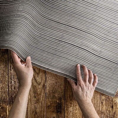 Teppich auf pvc Bambus-Holzmatte im Boho-Stil