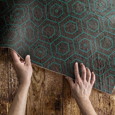 Teppich pvc Retro Sechsecke rohes Design