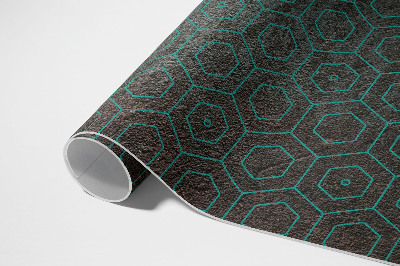 Teppich pvc Retro Sechsecke rohes Design