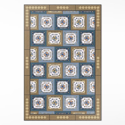 Pvc teppich Geometrisches Rhombenmuster im Retrostil
