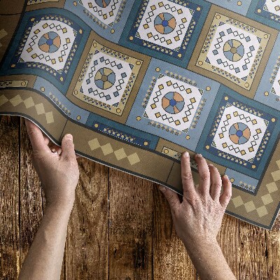 Pvc teppich Geometrisches Rhombenmuster im Retrostil