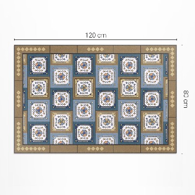 Pvc teppich Geometrisches Rhombenmuster im Retrostil