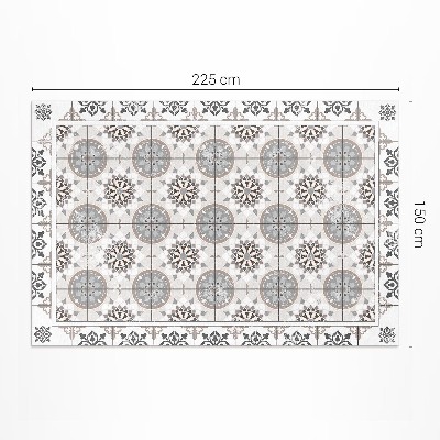 Teppich auf pvc Florale Kreise ornamentales Mosaik