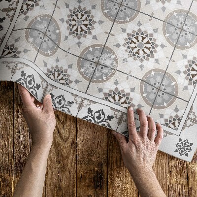 Teppich auf pvc Florale Kreise ornamentales Mosaik