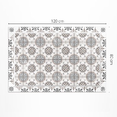 Teppich auf pvc Florale Kreise ornamentales Mosaik