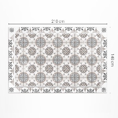 Teppich auf pvc Florale Kreise ornamentales Mosaik