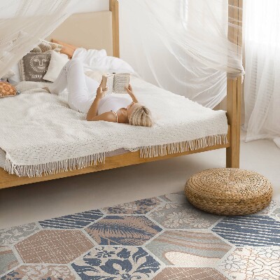 Vinyl teppich Hawaiianische Sechsecke boho fliesen