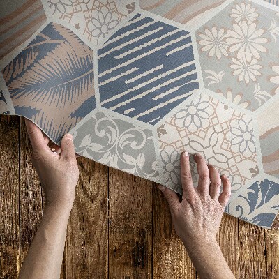 Vinyl teppich Hawaiianische Sechsecke boho fliesen