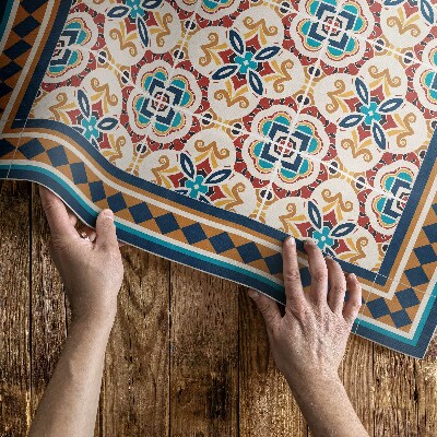 Vinyl teppich läufer Geometrische florale dekorative fliesen