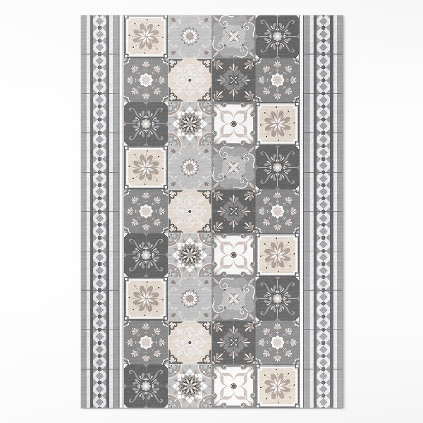 Teppich pvc Kacheln und Streifen gemustertes Mosaik