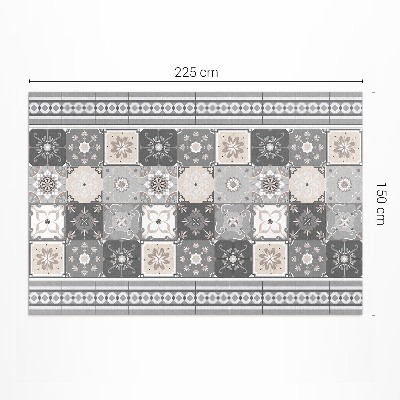Teppich pvc Kacheln und Streifen gemustertes Mosaik