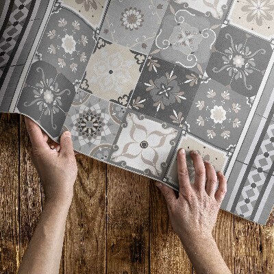 Teppich pvc Kacheln und Streifen gemustertes Mosaik