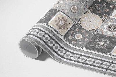 Teppich pvc Kacheln und Streifen gemustertes Mosaik