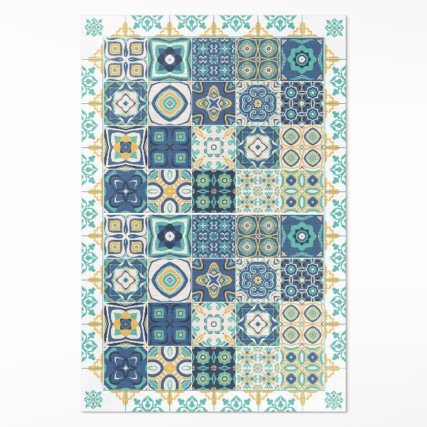 Teppich auf pvc Spanische fliesen gemustertes mosaik