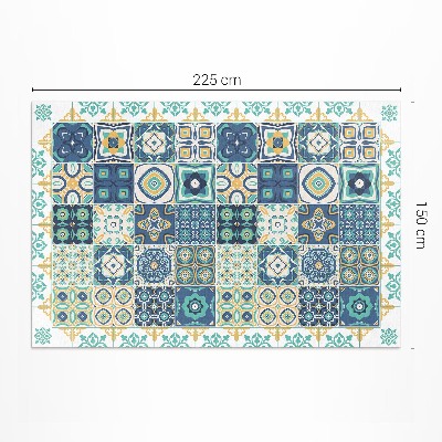 Teppich auf pvc Spanische fliesen gemustertes mosaik