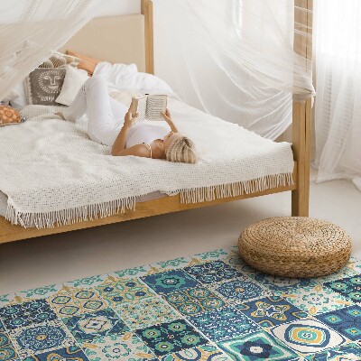 Teppich auf pvc Spanische fliesen gemustertes mosaik