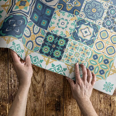 Teppich auf pvc Spanische fliesen gemustertes mosaik