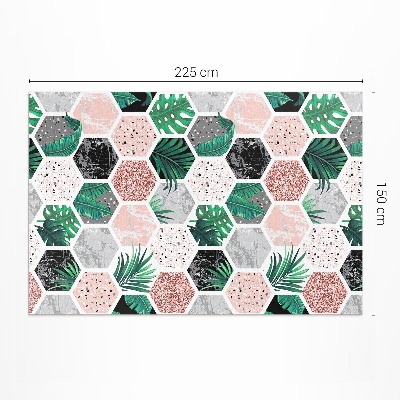 Pvc teppich Tropische Hexagone aus Pflanzen und Steinen