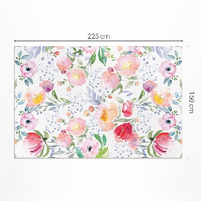 Vinyl teppich läufer Aquarell Blumen zarte Pflanzen