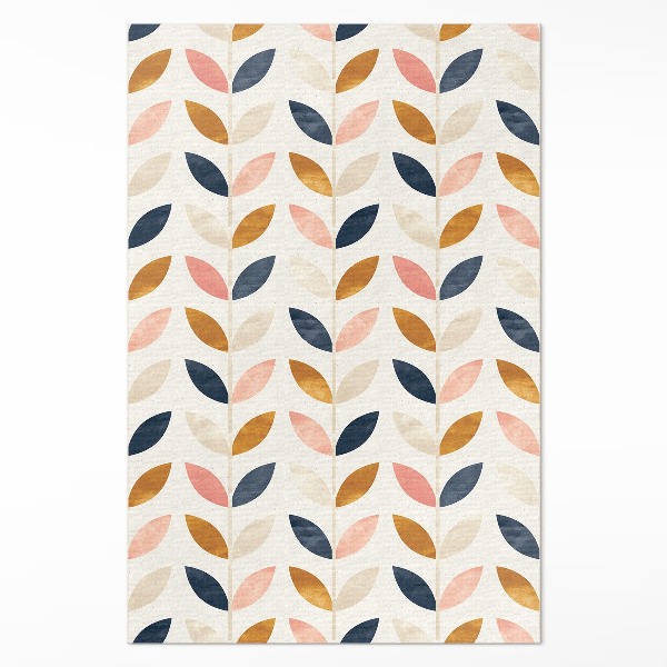 Teppich pvc Feine Blätter Aquarell Boho-Stil