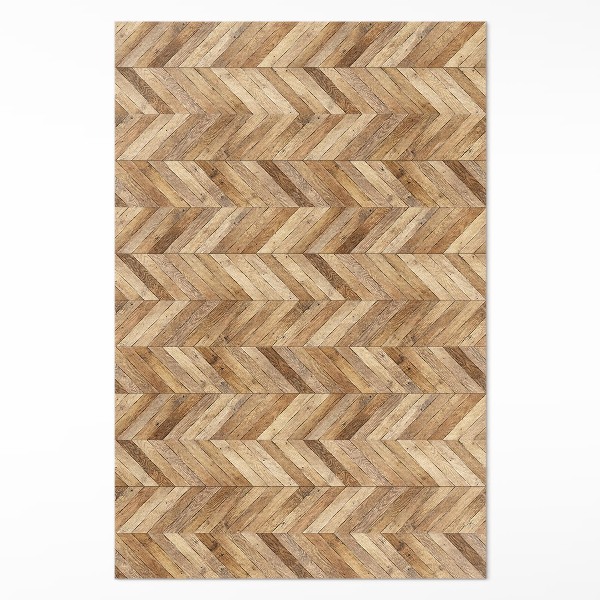 Teppich auf pvc Trendiges Holz-Fischgrätenparkett