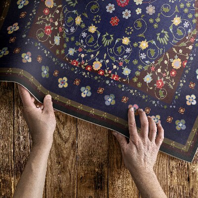 Teppich auf pvc Schöne kleine Blumen Vintage Blumenmotiv