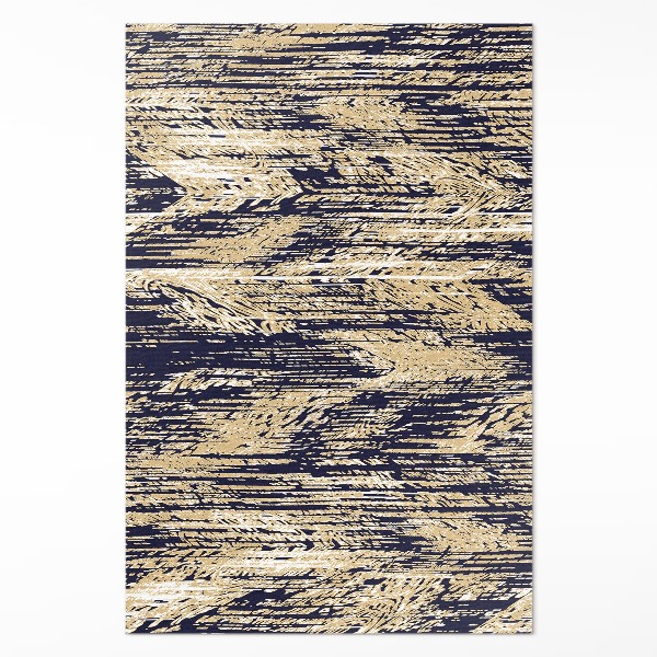 Teppich pvc Gelbe Retro-Streifen im Boho-Stil