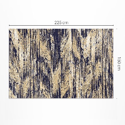 Teppich pvc Gelbe Retro-Streifen im Boho-Stil